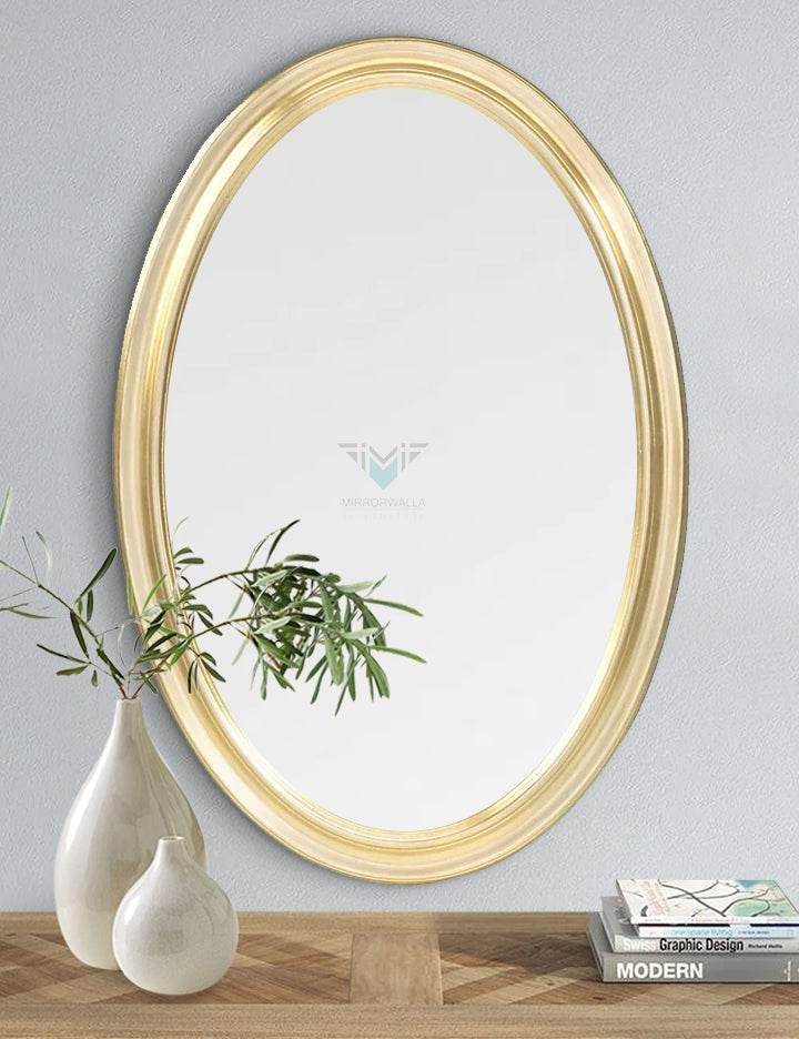 Champagne Leaf Oval Mirror - Mirrorwalla